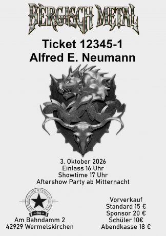 Bergisch Metal Export III im AJZ - 3. Oktober 2026 - digitales Ticket