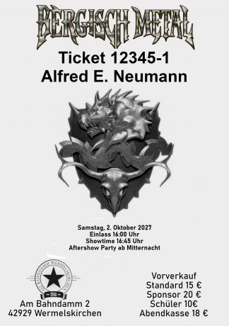 Bergisch Metal Export IV im AJZ - 2. Oktober 2027 - digitales Ticket