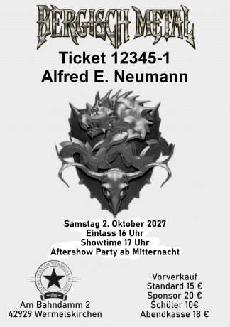 Bergisch Metal Export IV im AJZ - 2. Oktober 2027 - digitales Ticket