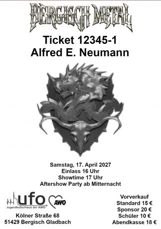 Bergisch Metal XII im Ufo - 17. April 2027 - digitales Ticket