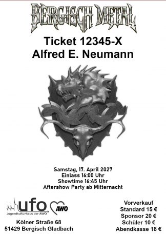 Bergisch Metal XII im Ufo - 17. April 2027 - digitales Ticket